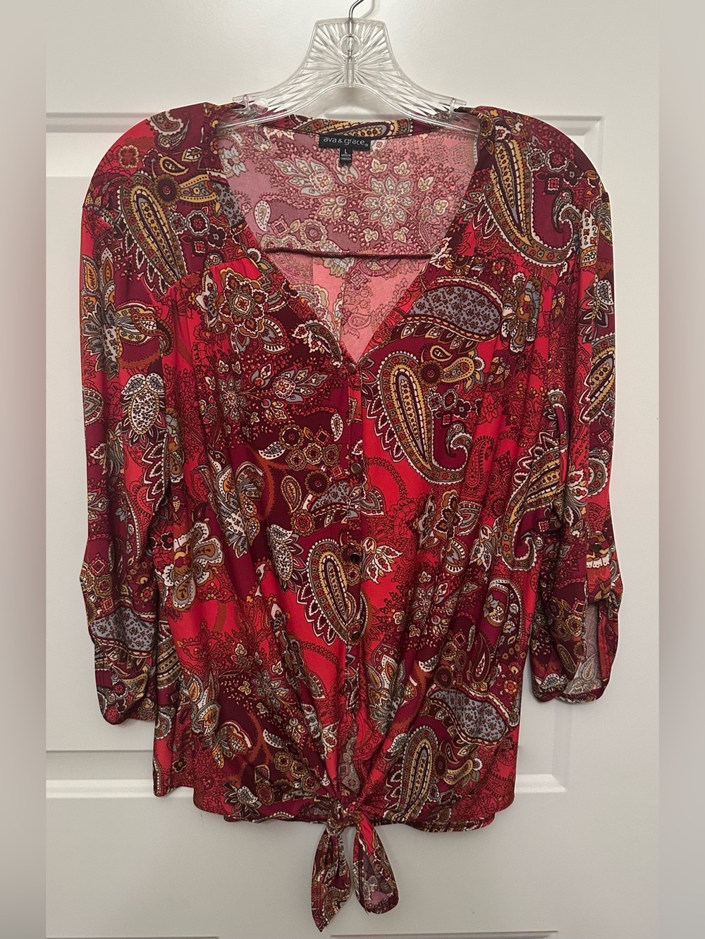 Ava & Grace Paisley Print Blouse Size Large